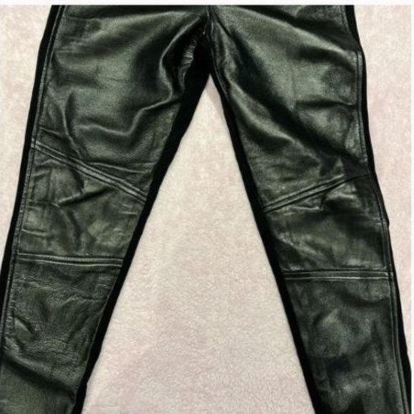 *NWT* 100% Lambskin Leather High-Waist Panel Leggings - Picture 4 of 15